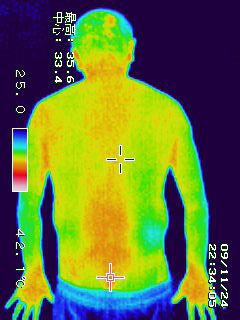被験者Ａ　未装着　上半身背中　体温　35.4℃