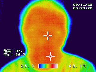 被験者Ａ　気功リング装着　顔の温度　37..1℃